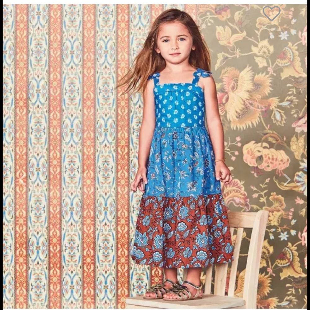 Janie and Jack Floral Maxi Dress 2T Cotton Sleeveless Bow Strap Toddler Girl EUC
